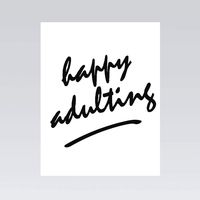 Quiplip Black and White Greetings Birthday Card, 4.25"x5.5",