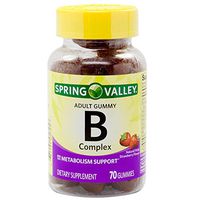 Spring Valley B-Complex Adult Gummy 70 Count - Natural Wild Strawberry Flavor (Packaging May Vary)