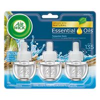 Air Wick plug in Scented Oil 3 Refills, Turquoise Oasis, (3x0.67oz), Essential Oils, Air Freshener