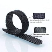 CrazyWa 20 pcs Reusable Cable Ties Velcro,Cable Ties,Cable Management,Cable Organizer,Hook and Loop Cord Ties, Black, Cloth 6-Inch