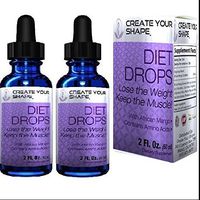 Diet Drops - 2 Pack - Weight Loss Supplement - Fat Burner - with African Mango - Appetite Suppressant - Lose Belly Fat - Amino Acids - Made in The USA