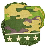 Blue Panda Camo Party Napkins (100 Count) 6.5 Inches
