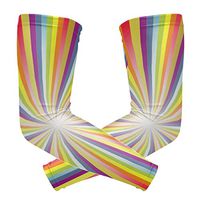 LEVEIS Abstract Rainbow Arm Sleeves UV Protection for Men Women Sunblock Protective Gloves Running Golf Cycling Driving Long Arm Cover 1 Pair