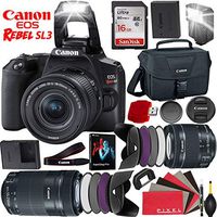 Canon EOS Rebel SL3 DSLR Camera (Black) with 18-55mm Lens and 55-250mm Lens - 24.1 MegaPixels - 4K Video - Bundle