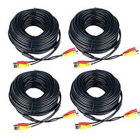 100ft 4 Packs Security Monitoring Audio Video Power Supply Cable All-in-One BNC + DC30 Port Combination Surveillance Camera Wires Cord with Connector for CCTV DVR Camera Accessories Black - Prosshop