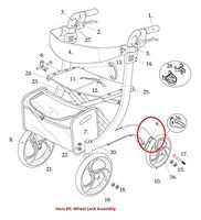Right Wheel Lock Assembly with Hardware for Drive RTL10266 Nitro Rollator Walker