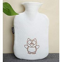 Cute Cartoon Hot Water Bottle Hot Water Bag Pain Cold Cover Large Size 1L 2L 2Sizes (Color : White, Size : 2L)