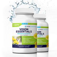 Marine Essentials Lutein and Zeaxanthin Supplements - “Vision Essentials” Pure Lutein Eye Supplement + Anti Oxidant Supplement Eye Vitamins (60 Capsules)