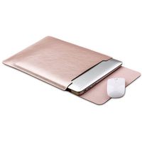 Eleoption Microfiber Soft Leather Laptop Sleeve Slim Case Cover Integrated Mousepad for MacBook 12", MacBook 11.6", MacBook 13.3", MacBook 15.5" (13.3 inch, Rose Gold)