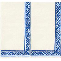 Molly Hatch Disposable Paper Guest Towel Dinner Napkins China Blue Pattern Set of 32 Elegant Floral Style