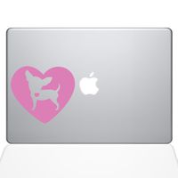 The Decal Guru Heart Chihuahua MacBook Decal Vinyl Sticker - 15" MacBook Pro (2016 & Newer) - Pink (1321-MAC-15X-BG)