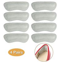 4 Pairs Heel Grips, Heel Cushion Pads for Loose Shoes, Premium Suede Leather Cushion Insert for Women or Men