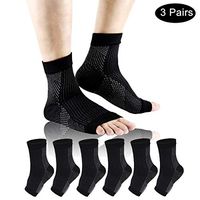 Plantar Fasciitis Foot Compression Socks- ACODQR 3 Pairs Elasticity Foot Sleeves for Man and Woman Ankle Brace & Arch Support