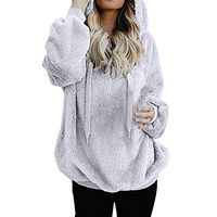 Drfoytg_Women's Fur & Faux Fur Jackets & Coats Women Drawstring Hooded Winter Warm Wool Zipper Pockets Coat Outwear byDrfoytg White