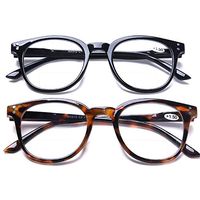 AQWANO 2 Pack Round Bifocal Reading Glasses Lightweight Comfortable Fashion Bifocal Readers Glasses with Spring Hinges for Men Women, 1.5