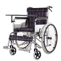 Manual Wheelchair Folding Elderly Lightweight Solid Tire Elderly Wheelchair Disabled Folding with Potty (Color : Flower Grid)