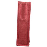 Eco-Friendly Reusable Single Bottle Burlap Jute Wine Gift Bag with Rope Handle - Red (Pack of 3)