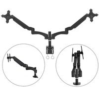 Safstar Dual Arm TV LCD Computer Monitor Desk Mount Stand Bracket Swivel Gas Spring for 13"- 27" Screen
