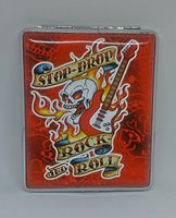 Eclipse Tat Stop & Drop Silver Framed PU Leather 100s Size Cigarette Case