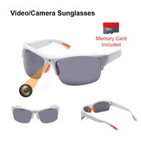 Sunglasses Camera 1080P Spy Video Glasses Anti Glare & UV Protection Eyewear for Sports,Riding,Fishing,Motorcycle (White)