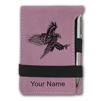 Mini Notepad, Hawk, Personalized Engraving Included (Pink)