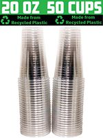 [50 Pack - 20 oz.] Earth - Friendly Eco Crystal Clear R - PET Recycled Plastic Cups [Cups Only, Lids Sold Separately]