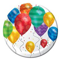 Club Pack of 96 Balloon Blast Disposable Paper Party Banquet Dinner Plates 7"