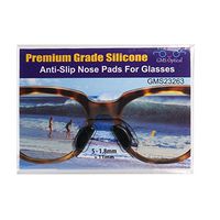 2 Pair Black - 1.8mm x 13mm Non-Slip Nose Pads for Eyeglasses by GMS Optical - Premium Grade Silicone