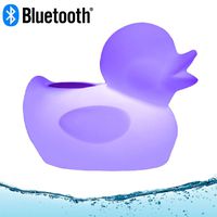 Acoustic Audio Rechargeable Bluetooth Floating Duck Pool Speaker IP66 Rated with Multi-Colored LED Light