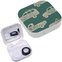 Portable Contact Lens Case Box Travel Kit Mirror + Bottle + Tweezers Container Holder [ Car ]