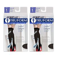 Truform Compression 20-30 mmHg Thigh High Stockings Black, Large, 2 Count