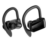 MUTANG Wireless Ear Hooks Bluetooth Earphones Sports HD Stereo Earpieces in Ear Earbuds Sweatproof Headset with Mic Black