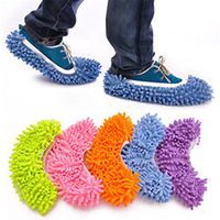 Zebratown 10pcs (5 Pairs) Dust Floor Cleaning Slippers Shoes Mop House Clean Shoe Cover Multifunction (Random Color)