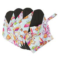 Hi Sprout Bamboo-Charcoal Reusable Sanitary Pads, Cloth Mama Menstrual Pads, Blue Butterfly (WSDL02)