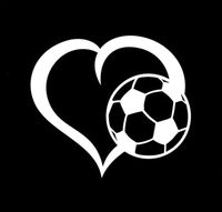 CCI Soccer Love Decal Vinyl Sticker|Cars Trucks Vans Walls Laptop| White |5.5 x 5 in|CCI1481