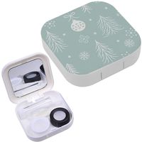 Portable Contact Lens Case Box Travel Kit Mirror + Bottle + Tweezers Container Holder [ Xmas One Color ]