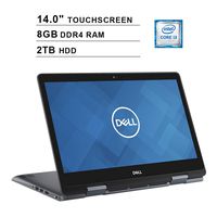 Dell Inspiron 14 5000 14-Inch Touchscreen 2-in-1 Laptop, Intel Dual Core i3-8145U up to 3.9GHz, Intel UHD 620, 8GB DDR4 RAM, 2TB HDD, HDMI, WiFi, Bluetooth, Windows 10 Home, Black (Renewed)