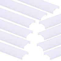Muzata 10-Pack 3.3ft/1M Milky Plastic Cover Lens for U Shape Silver U1SW LED Aluminum Channel Dust Protect LC03 WW 1M, LA1