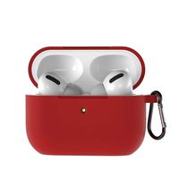 ErYao Protective Silicone Cover for AirPods Pro Case with Keychain, Slim-Fit, Visible Front LED, Shock & Scratch-Resistant Ultra-Thin Case Skin for AirPods Pro Charging Case (Red)