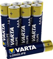 Varta 8X AAA Zinc-Carbon 15V - Non-Rechargeable Batteries (Zinc-Carbon, Cylindrical, AAA, Blue, Gold)