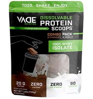 Vade Nutrition Dissolvable Protein Scoops | Chocolate & Vanilla Whey Isolate Protein Powder, On-The-Go, Low Carb, Low Calorie, Lactose Free, Gluten Free, Fat Free, Sugar Free, Lean, Combo 30 Servings