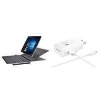 Samsung Galaxy Book 10.6in 64GB Tablet (Silver, SM-W620NZKBXAR) + Samsung Travel Adapter FC 25W (EP-TA300CWEGUJ) (Renewed)