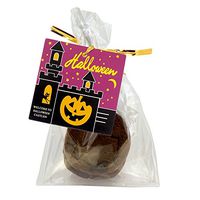 Halloween Pumpkin Design Paper Gift / Price Tags with 10x15cm Flat Cellophane Bags and Golden Twist Ties, Set of 95~100 (Black/Purple)