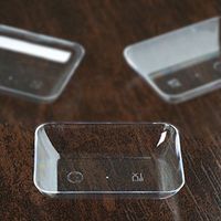 Tableclothsfactory 100 Pcs - Clear 2" x 3" Slick Rectangle Disposable Plastic Dessert Plate