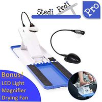 Stedi Pedi Pro - Professional Home Pedicure Kit - Pro Includes Lit Magnifier, Drying Fan, and Task Light - Paint Nails with Ease Using Pedi Assistant Tool - DIY for Women of All Ages