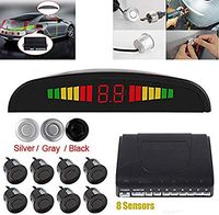 Omnibearing & Intelligent Parking Assistance System Contain Visual Digital LED Display & 8 Sensors (White)