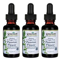 Swanson Passion Flower Liquid Extract (Alcohol and Sugar-Free) 1 fl Ounce (29.6 ml) Liquid (3 Pack)