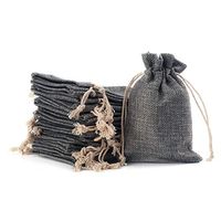 Yuxier Burlap Bags with Drawstring Party Favor Bags for Wedding Gift, Arts Crafts Projects, Presents, Snacks, Jewelry Candy Christmas 5.3 x 3.7inch (Grey) Pack of 100 Natural Small Gift Bags