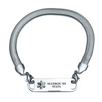 Pre-Engraved Chevron Pattern"Allergic to Sulfa" Medical ID Bracelets for Women