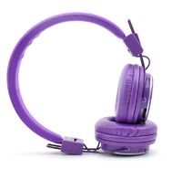 NIA Q8 Wireless Bluetooth Headphones with Built-in FM Radio and TF Card Mp3 Player-Purple